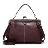 Oil Wax Skin Women's Crossbody Bag Messenger Clip Bag