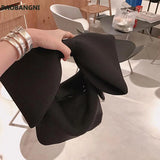 Bow Clutches Bag Black Evening Party Handbag
