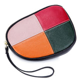Women Leather Clutches Plaid Red Phone Bag Ladies Zipper Clutch Wallet