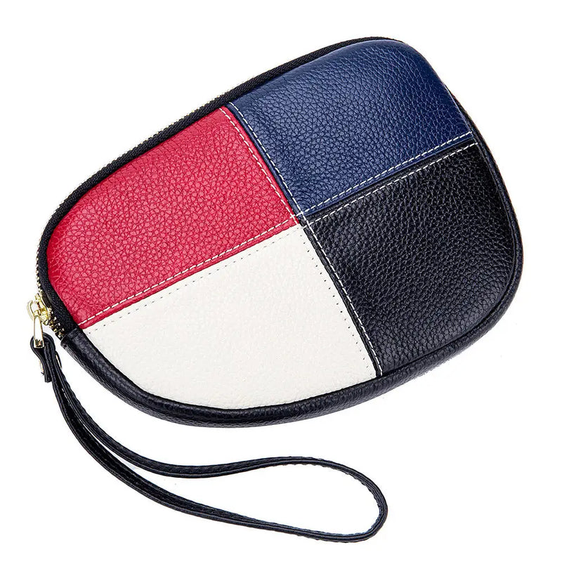 Women Leather Clutches Plaid Red Phone Bag Ladies Zipper Clutch Wallet