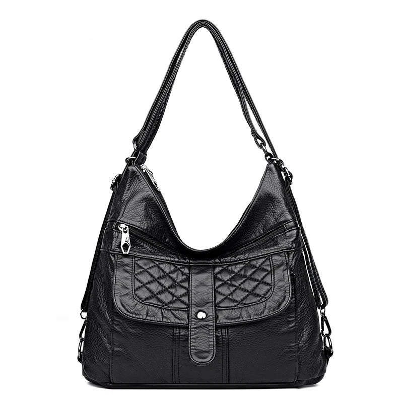 Women Leather Handbag Soft Large Capacity Crossbody Tote Bags High Multifunction