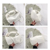 Women Leather Pillow Bag Short Handle Shoulder Crossbdoy Bags for Women
