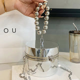 Women Nightclub Metallic Clutch Acrylic Shoulder Bags PVC Chain Messenger Bags