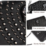 Women Shoulder Bag Crossbody Bag Punk Stud Skull Handbag Purse