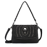 Women Shoulder Bag Crossbody Bag Punk Stud Skull Handbag Purse