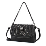 Women Shoulder Bag Crossbody Bag Punk Stud Skull Handbag Purse