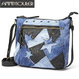 Women Shoulder Bag Crossbody Bag Pu Leather Handbag Purse Star Patchwork
