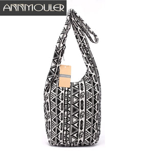 Bohemian Style Crossbody Messenger Bag Cotton Fabric Ladies Bolsa