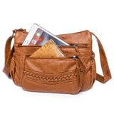 Vintage Brown Leather Shoulder Bag Crossbody Purse