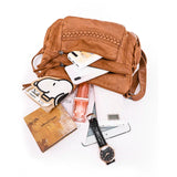 Vintage Brown Leather Shoulder Bag Crossbody Purse