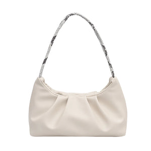 Snake Pattern Top Handle Shoulder Bag