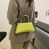 Green PU Leather Crossbody Shoulder Bag for Women