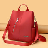 Anti-theft Women's Backpack with Diagonal Zipper