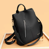 Anti-theft Women's Backpack with Diagonal Zipper