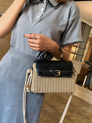 Women's Straw Shoulder Crossbody Bags for Summer Beach
