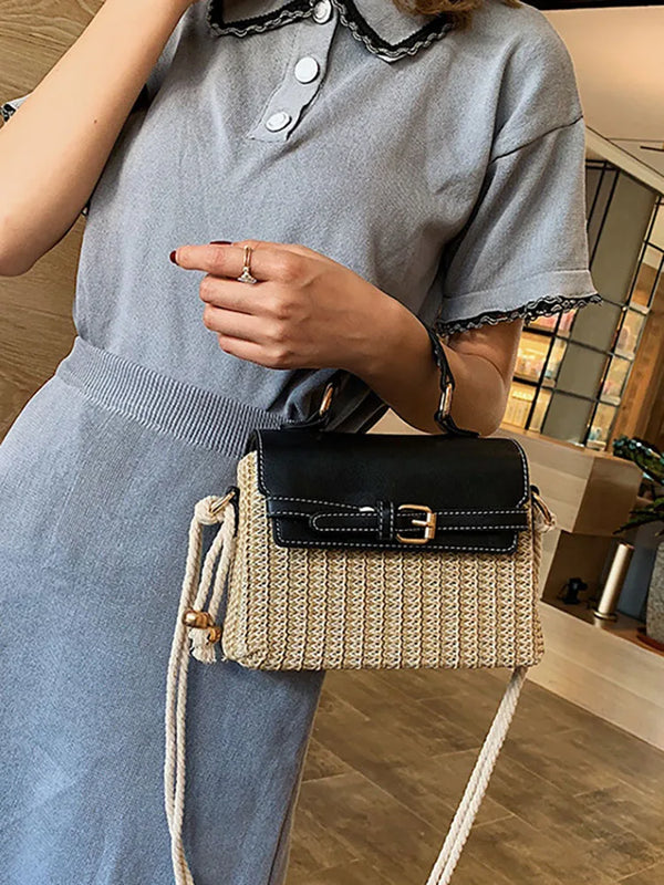 Women's Straw Shoulder Crossbody Bags for Summer Beach