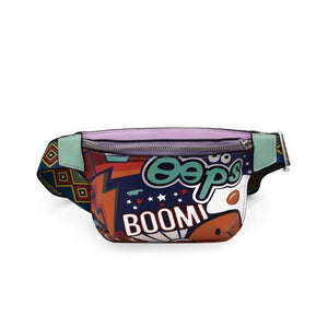 Women's Cartoon Fanny Pack Belt Bag PU Leather Pouch