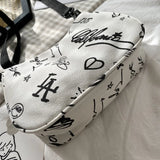 Women's Graffiti Canvas Tote Bag Large Shoulder Handbag