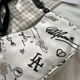 Women's Graffiti Canvas Tote Bag Large Shoulder Handbag