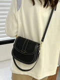 Women's Shoulder Bag Flap Crossbody Bags Contrast Pu Leather