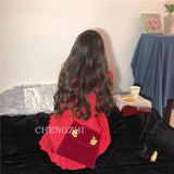 Vintage Small Square Bag Red Velvet Women Handbags Cupid's Arrow Chain