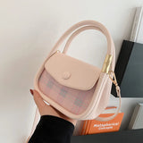 Plaid Leather Messenger Bag Waist Bag Women Bags