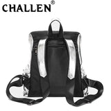 Anti-theft School Shoulder Bag Casual Women Backpack Reflective Silver