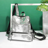 Anti-theft School Shoulder Bag Casual Women Backpack Reflective Silver
