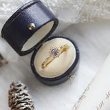 Silver Ring with Diamond-Encased Chalcedony Opening, Retro Charm Ladies Jewelry