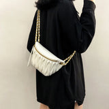Designer Style Wrinkles Waist Bag for Women and Messenger Bag