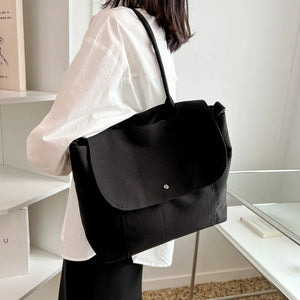 Canvas Shoulder Bag Large Capacity Casual Tote Bag Khaki