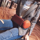 Detachable Square Bag+Round Women's Waist Bag 2pcs Chain High Leather Belt Bag