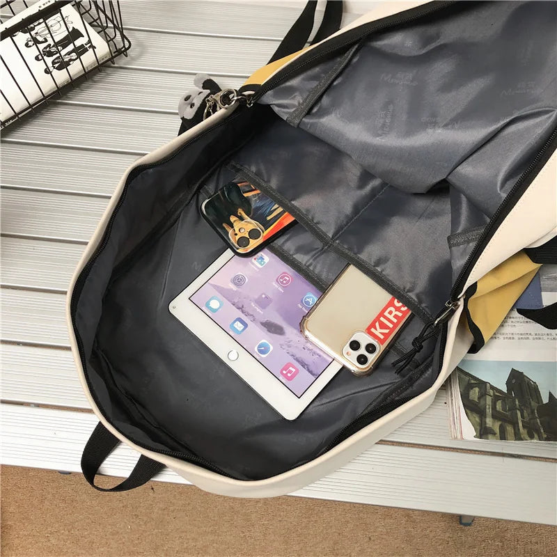 Detachable Women's Backpack Patchwork Student School Bag for Teenage Girls Boys