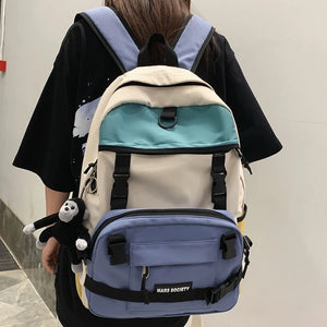 Detachable Women's Backpack Patchwork Student School Bag for Teenage Girls Boys