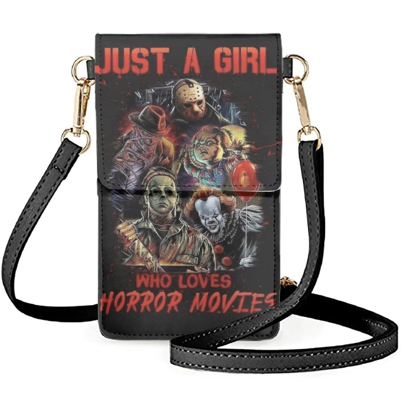 Horror Devil Clown Phone Shoulder Bag Multi-layer Pocket