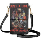 Horror Devil Clown Phone Shoulder Bag Multi-layer Pocket