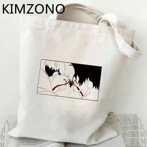 Devilman Crybaby Shopping Bag Cotton Canvas Foldable Reusable Tote