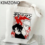 Devilman Crybaby Shopping Bag Cotton Canvas Foldable Reusable Tote