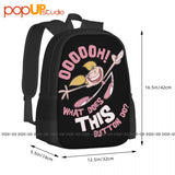 Dexters Laboratory Cartoon Dee Dee Button Backpack Large Capacity