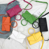 Diagonal Bag Women's Pu Leather Clutch Handbag