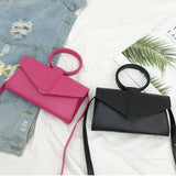 Diagonal Bag Hand Bag Women's Handbag Woman Pu Leather Solid Clutch Ladies