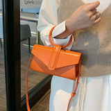 Diagonal Bag Hand Bag Women's Handbag Woman Pu Leather Solid Clutch Ladies