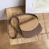 Diagonal PU Leather Shoulder Bag Retro Saddle Bag
