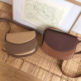 Diagonal PU Leather Shoulder Bag Retro Saddle Bag