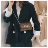Diamond Bow Mini Square Crossbody Bag Chain Shoulder Mess