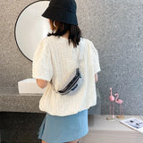 Diamond Crossbody Bags for Women Fanny Waist Bag Casual Zipper Chest Phone Pack