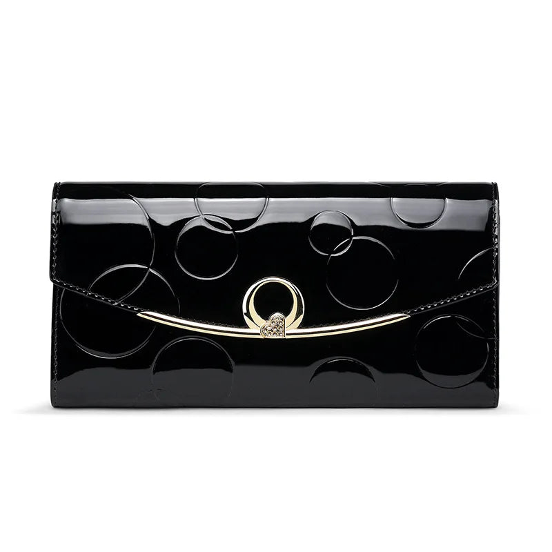 Patent Leather Women's Wallet Clutch Long Hasp