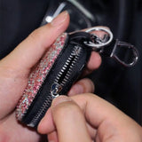 Diamond Inlaid Key Bag Car Key Leather Case Key Chain