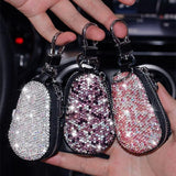 Diamond Inlaid Key Bag Car Key Leather Case Key Chain