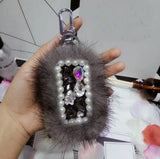 Diamond Key Case Protective Leather Key Bag for Car Accessories